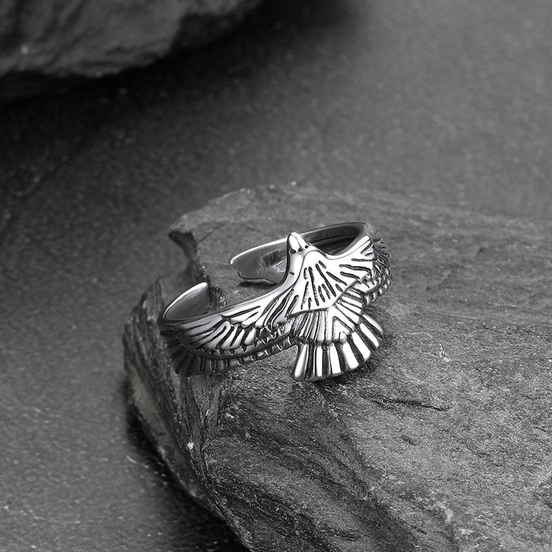 Faithheart Punk Hawk Open Adjustable Ring for