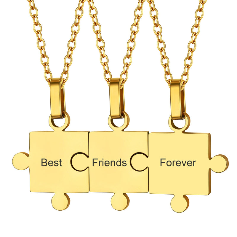 Custom Puzzle Piece Matching Pendant Necklaces Set for Family Best Friends