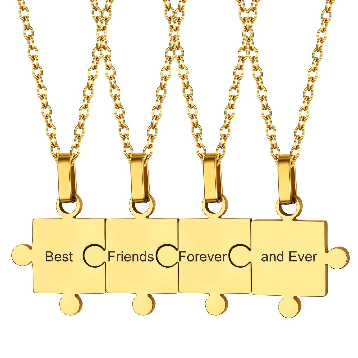 Custom Puzzle Piece Matching Pendant Necklaces Set for Family Best Friends