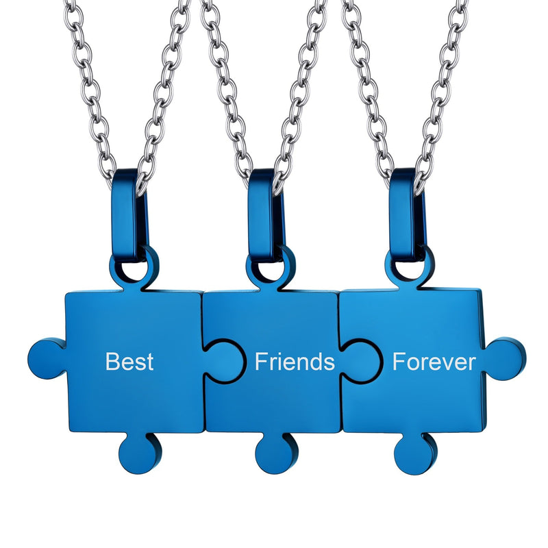Custom Puzzle Piece Matching Pendant Necklaces Set for Family Best Friends