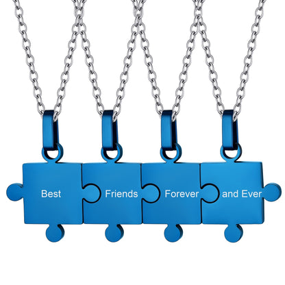 Custom Puzzle Piece Matching Pendant Necklaces Set for Family Best Friends