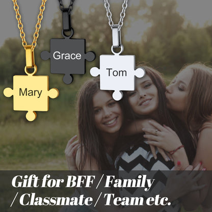 Custom Puzzle Piece Matching Pendant Necklaces Set for Family Best Friends