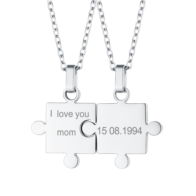 Custom Puzzle Piece Matching Pendant Necklaces Set for Family Best Friends