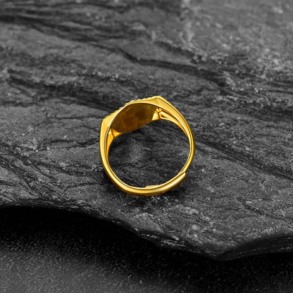 Faithheart Initial Signet Ring for Wedding Band