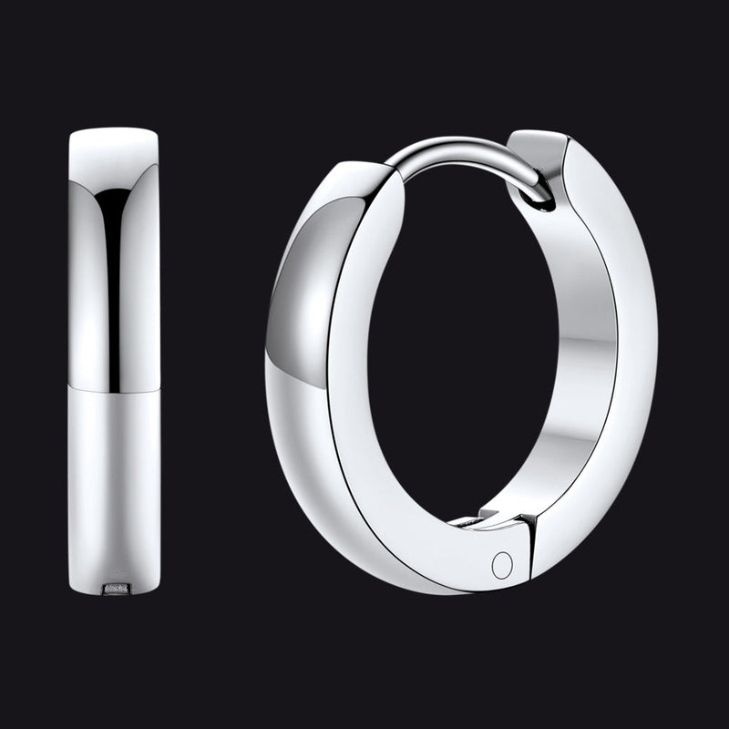 Classic Stainless Steel Huggie Hoop Earrings for