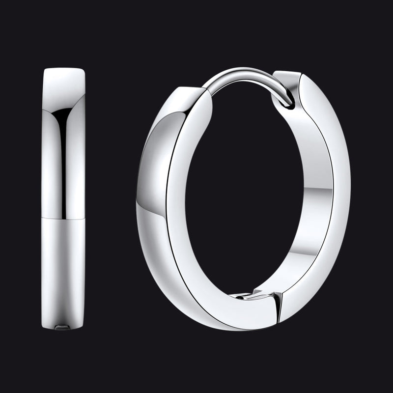Classic Stainless Steel Huggie Hoop Earrings for