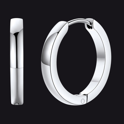 Classic Stainless Steel Huggie Hoop Earrings for
