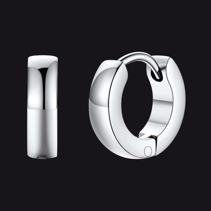 Classic Stainless Steel Huggie Hoop Earrings for