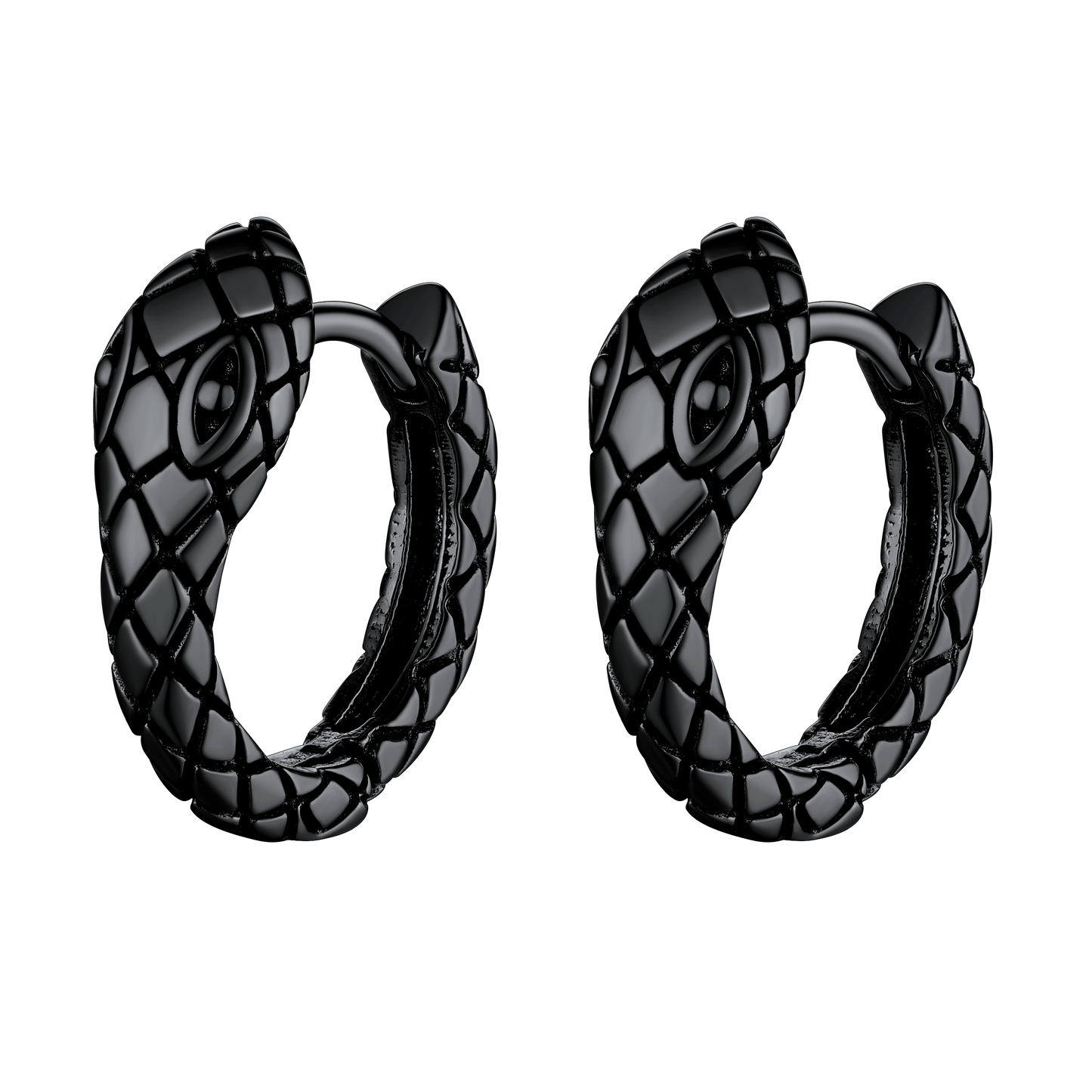 Gothic Snake Huggie Hoop Earrings for