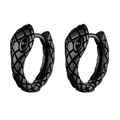 Gothic Snake Huggie Hoop Earrings for