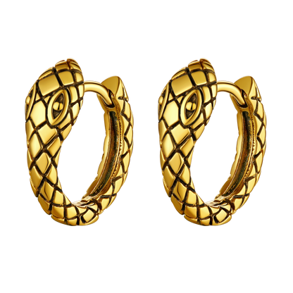 Gothic Snake Huggie Hoop Earrings for