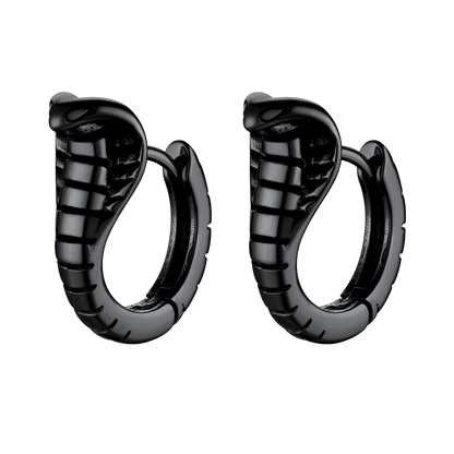 Gothic Punk Snake Hoop Earrings for