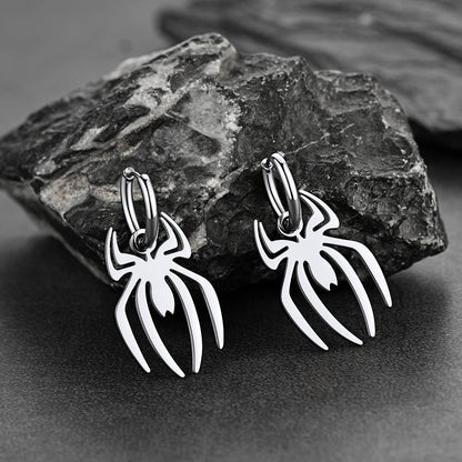 Halloween Spider Drop Hoop Earrings for