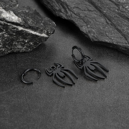 Halloween Spider Drop Hoop Earrings for