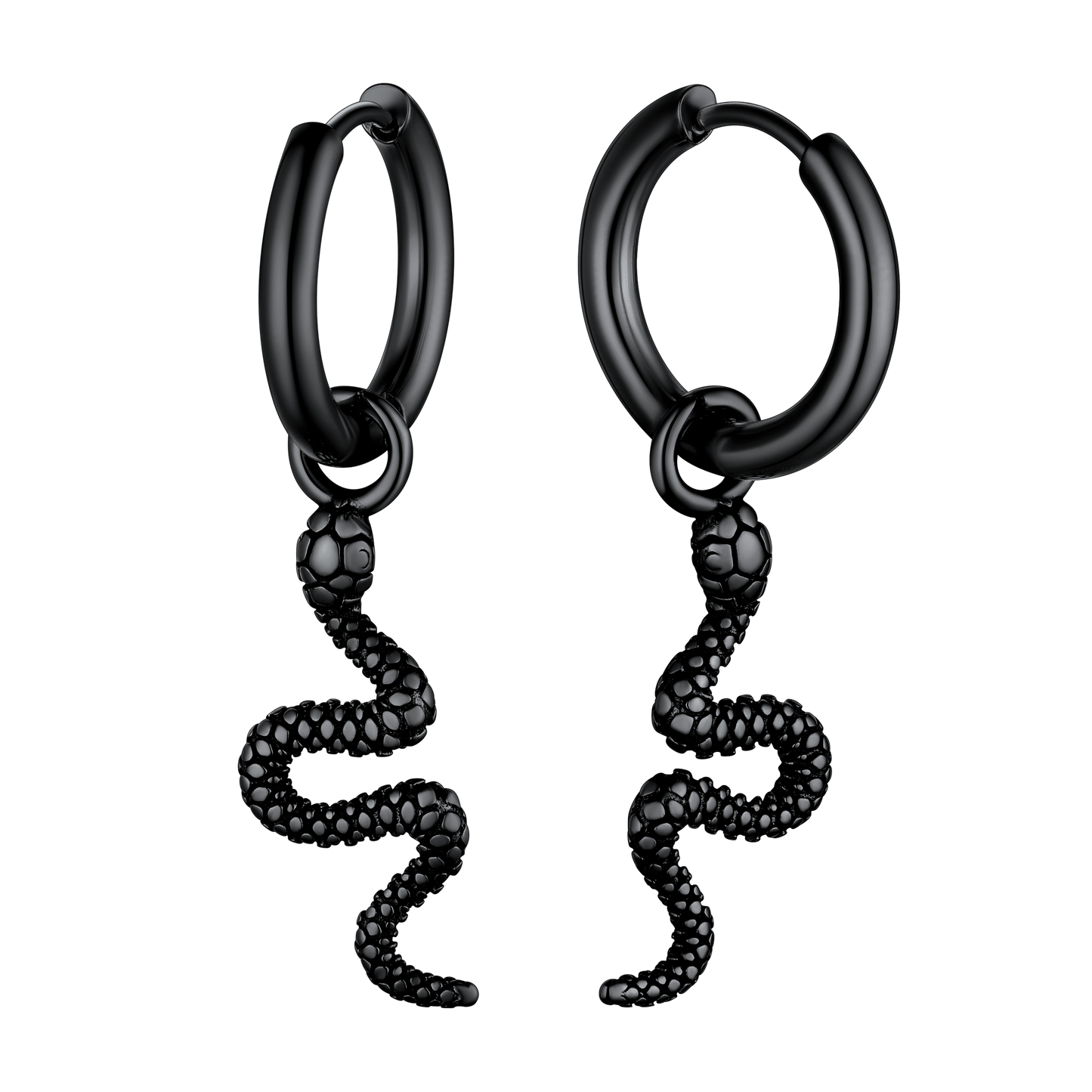 Punk Crawl Snake Drop Hoop Earrings for