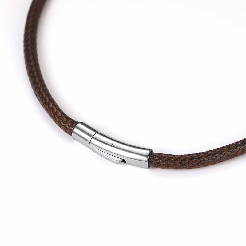 Handcrafte Clasp Braided Double Row Leather Bracelet for
