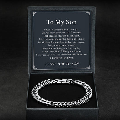 Cuban Chain Bracelet Gift for /dad/son, 8/12/17mm Width