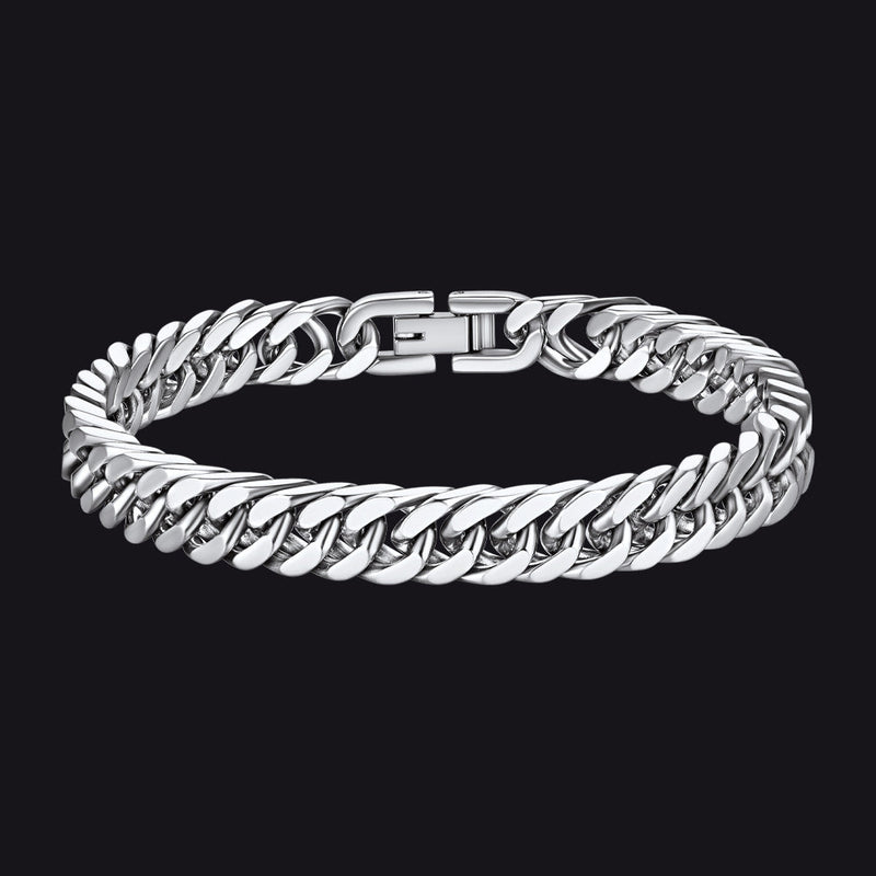 Cuban Chain Bracelet Gift for /dad/son, 8/12/17mm Width