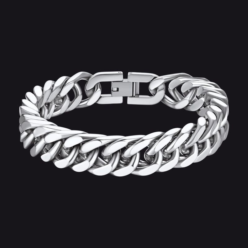Miami Cuban Link Chain Bracelet for in Stainless Steel