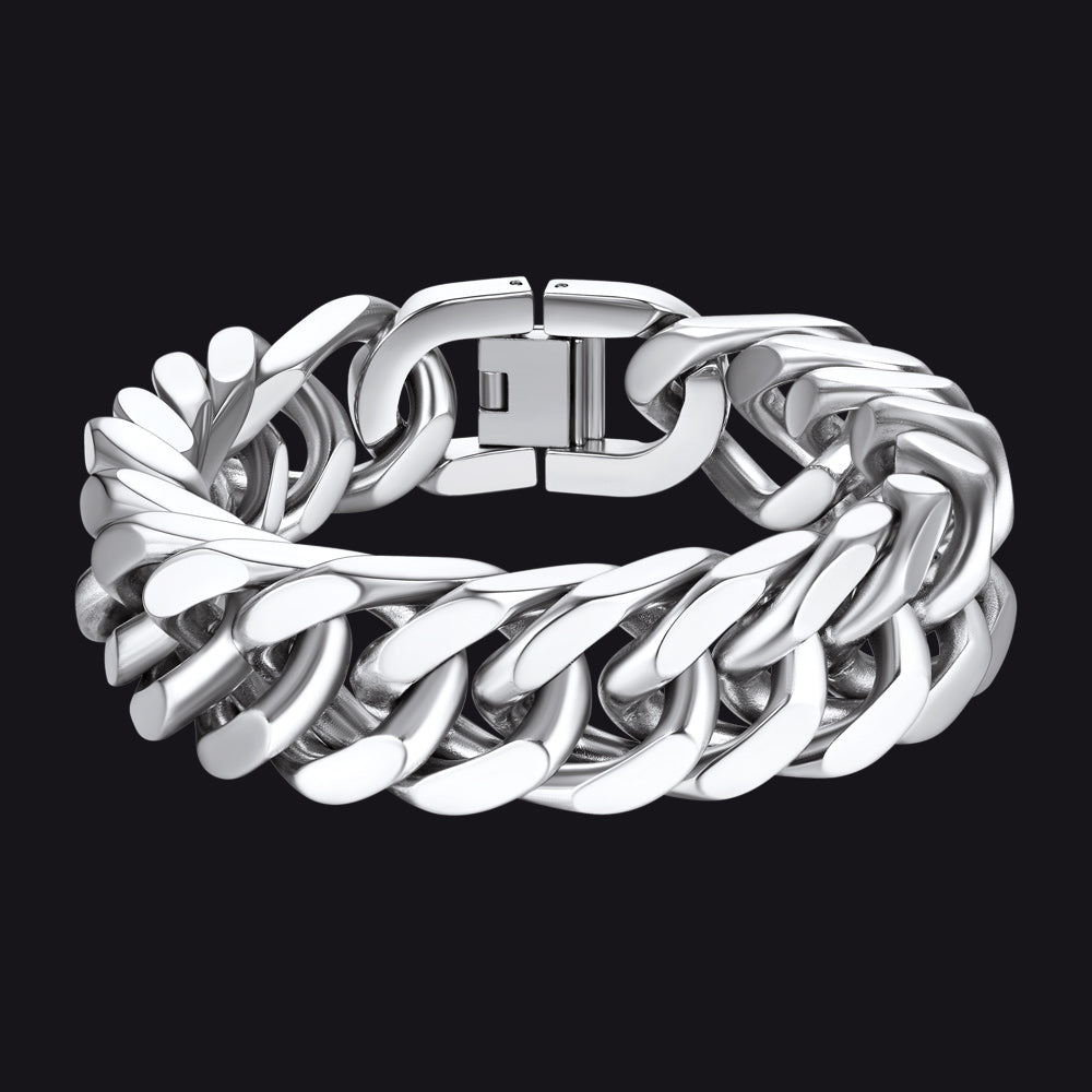 Miami Cuban Link Chain Bracelet for in Stainless Steel
