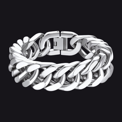 Miami Cuban Link Chain Bracelet for in Stainless Steel