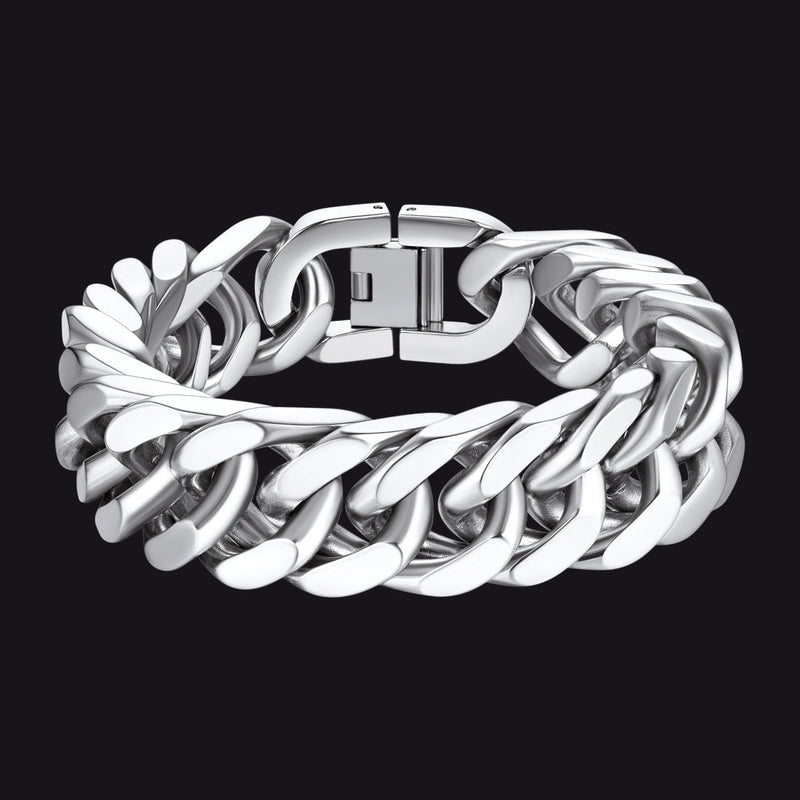 Cuban Chain Bracelet Gift for /dad/son, 8/12/17mm Width