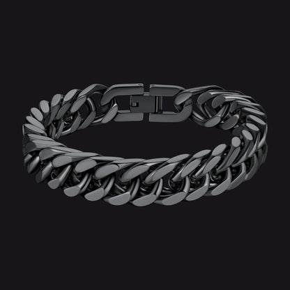 Cuban Chain Bracelet Gift for /dad/son, 8/12/17mm Width