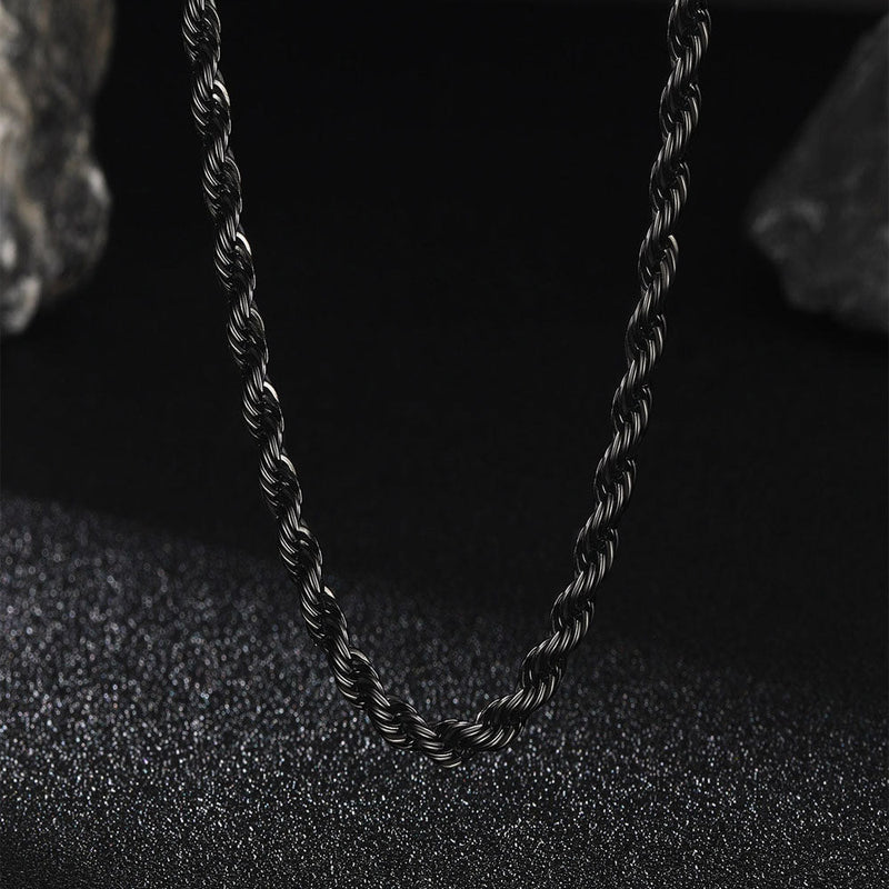 3mm Twisted Rope Chain & 6mm Miami Cuban Chain Set for