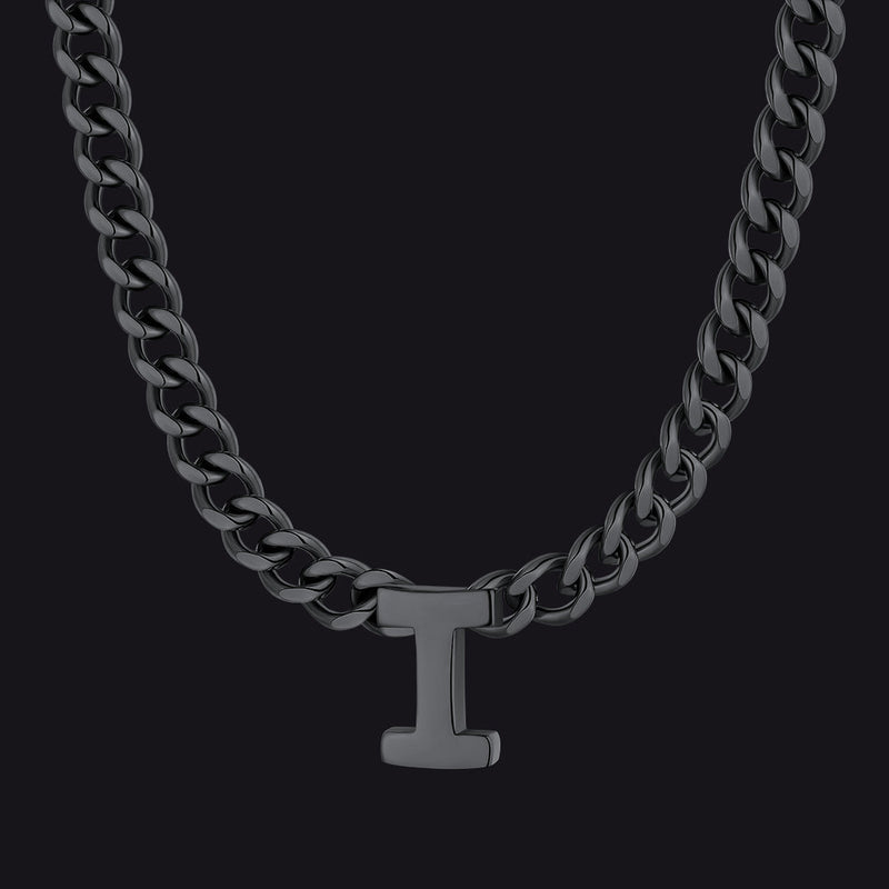 7mm Custom Initial Letter Cuban Link Chain Necklace for