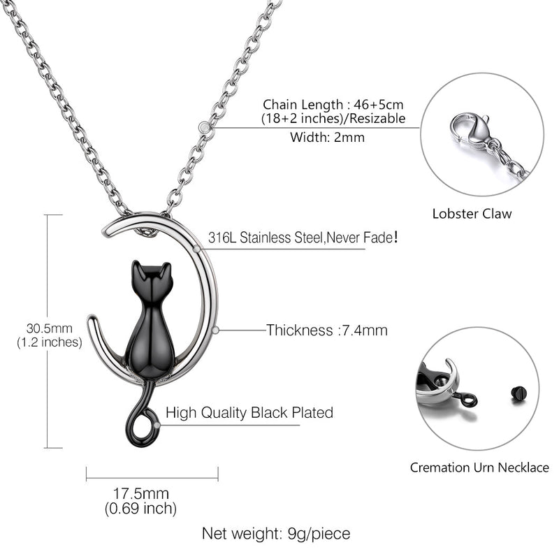 Customized Pet Cat Urn Necklace for Ashes Memorial Gift