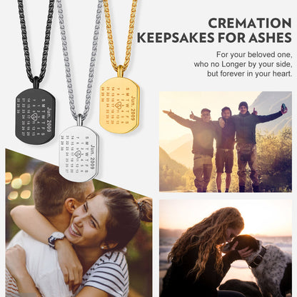 Customized Urn Dog Tag Necklace for Ashes Memorial Cremation Jewelry
