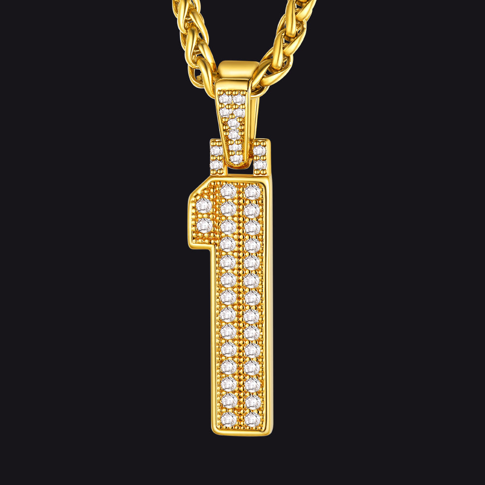 Baseball Diamond Jersey Number Chain Necklace for
