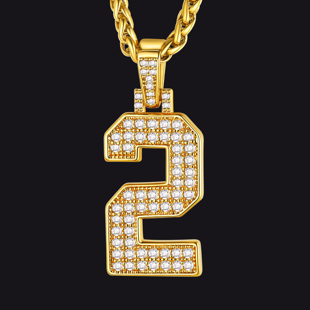 Baseball Diamond Jersey Number Chain Necklace for
