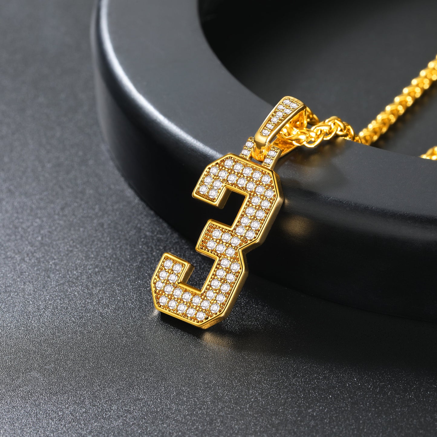 Baseball Diamond Jersey Number Chain Necklace for