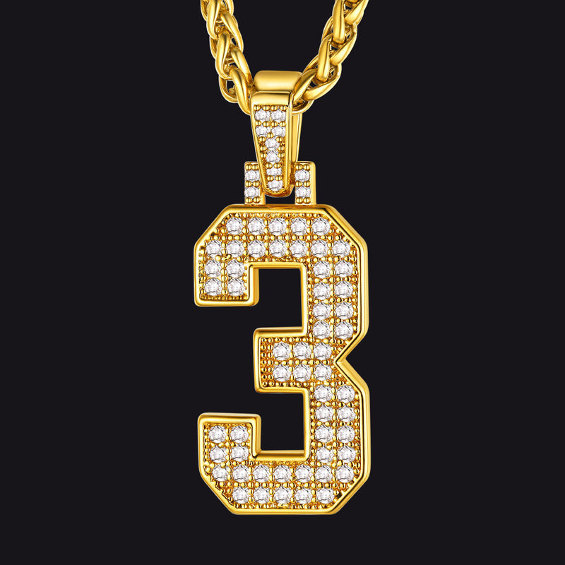 Baseball Diamond Jersey Number Chain Necklace for