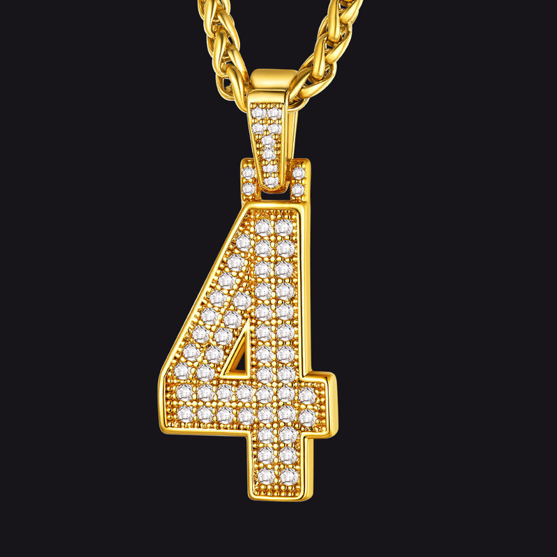 Baseball Diamond Jersey Number Chain Necklace for