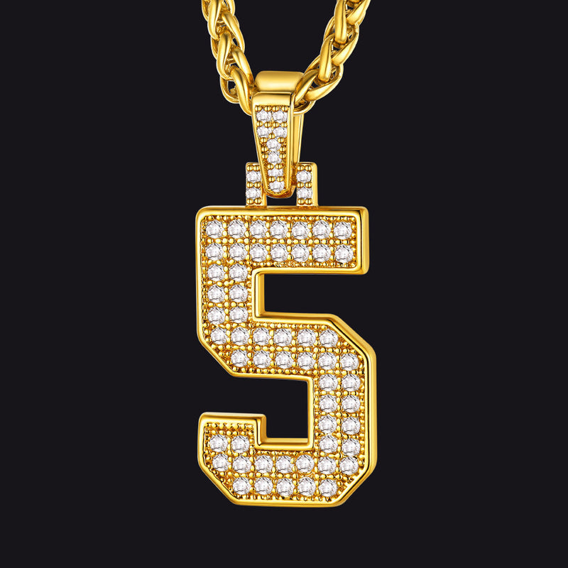 Baseball Diamond Jersey Number Chain Necklace for