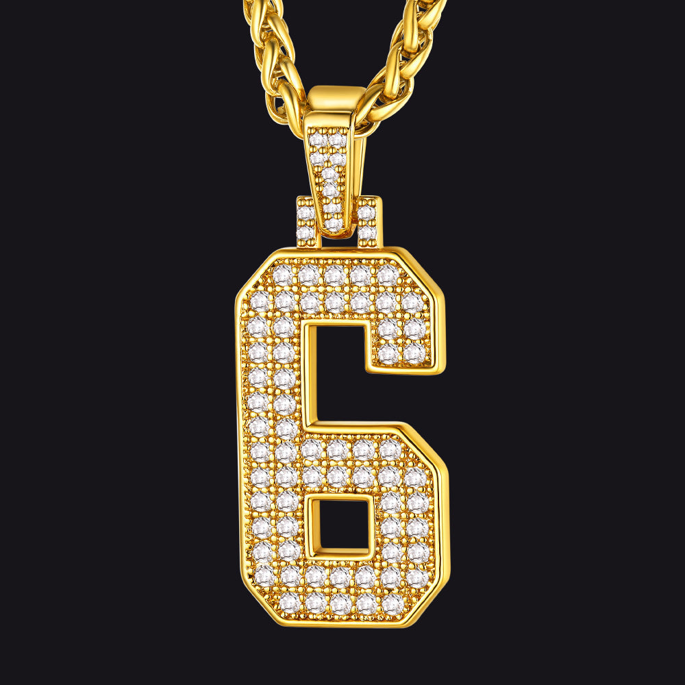 Baseball Diamond Jersey Number Chain Necklace for