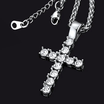 Cubic Zirconia Cross Necklace Pendant for /