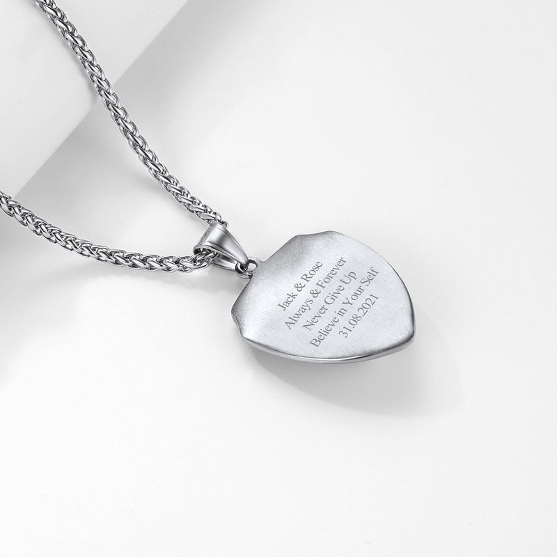 Engraved Viking Nordic Wolf Necklace Amulet Pendant for