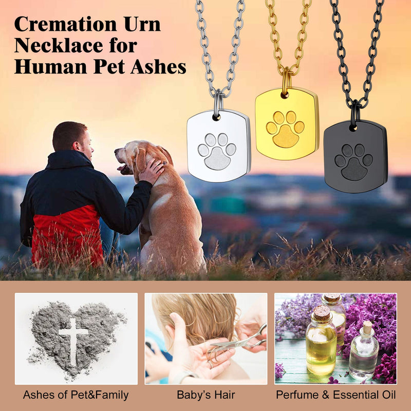 Custom Cremation Pet Feet Urn Dog Tag Necklace for Ashes
