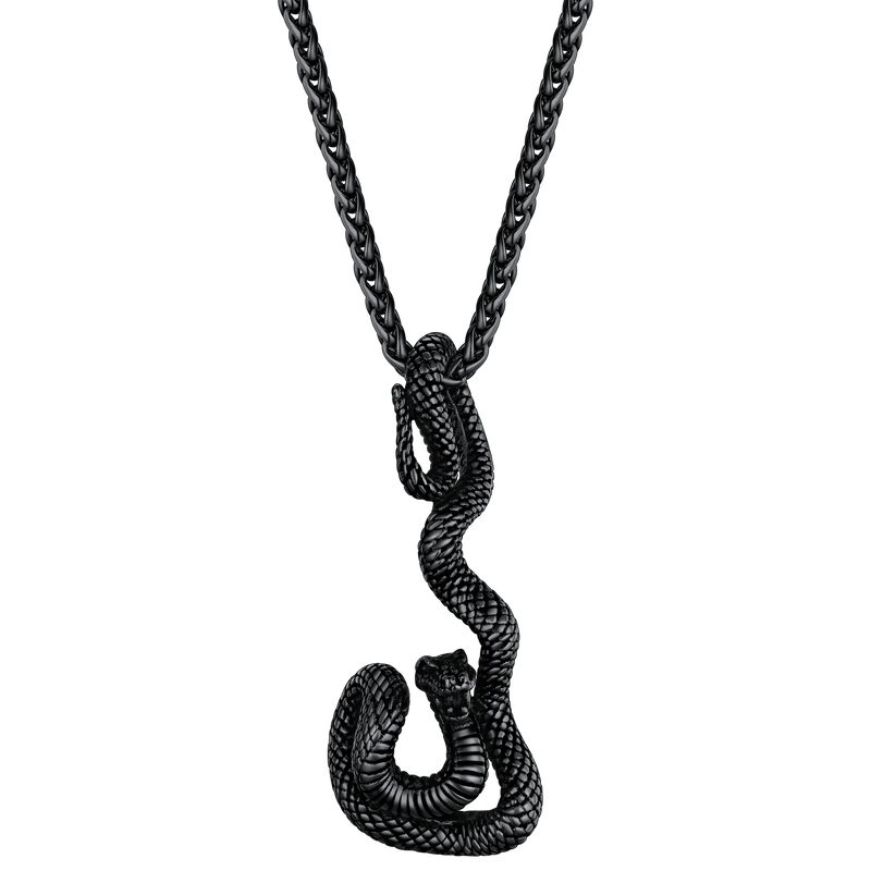Flash Gothic Snake Pendant Necklace for