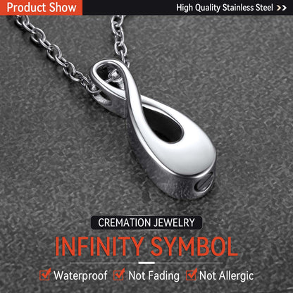 Customized Infinity Urn Necklace Cremation Jewelry for Ashes