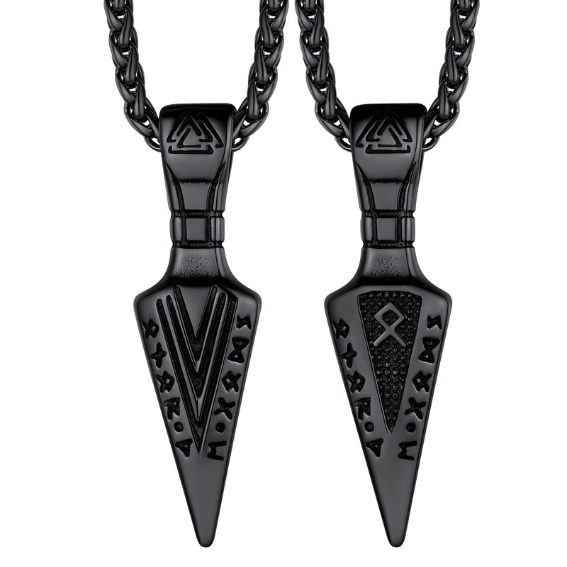 Viking Odin Gungnir Sword Necklace With Runes for
