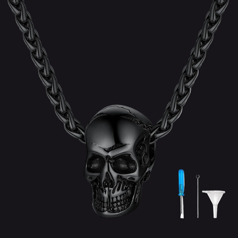 Skull Cremation Urn Necklace for Ashes Memorial Pendant for