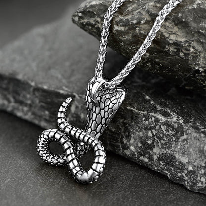 Punk Cobra Sanke Pendant Necklace for