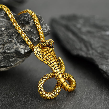 Punk Cobra Sanke Pendant Necklace for