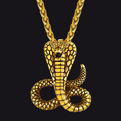 Punk Cobra Sanke Pendant Necklace for