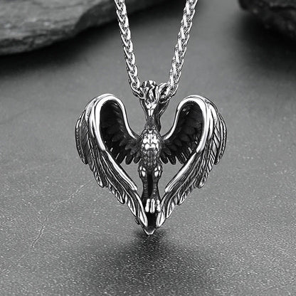Phoenix Heart Pendant Necklace for