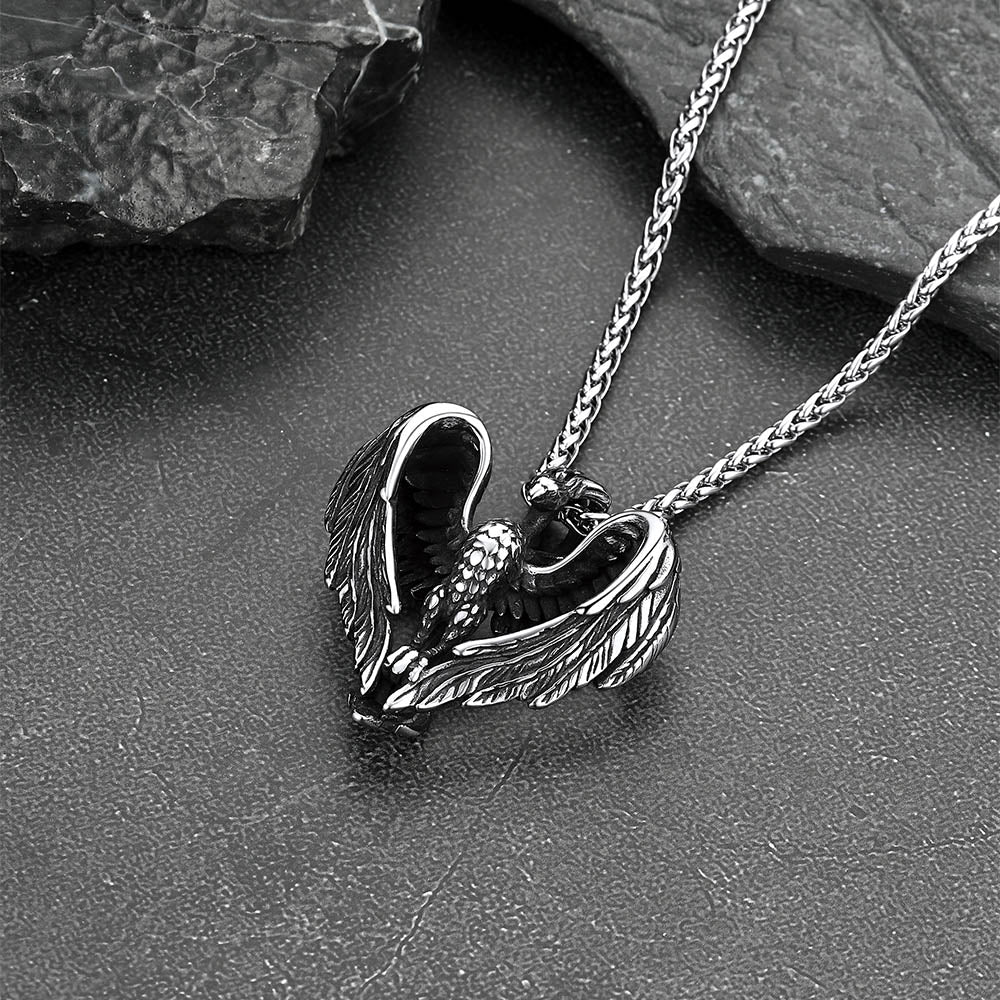 Phoenix Heart Pendant Necklace for